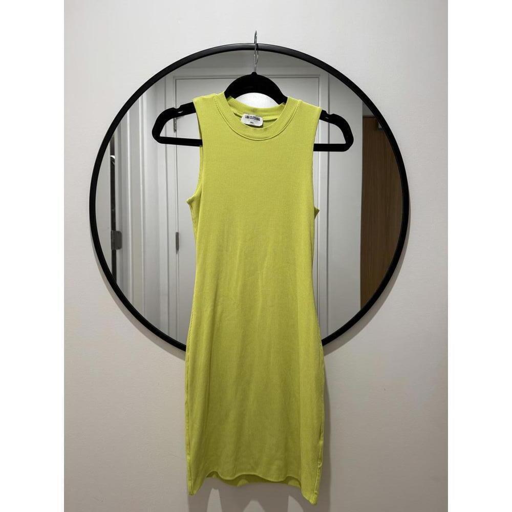 LNA Clothing Camden Rib Dress Lime Green Women's Small